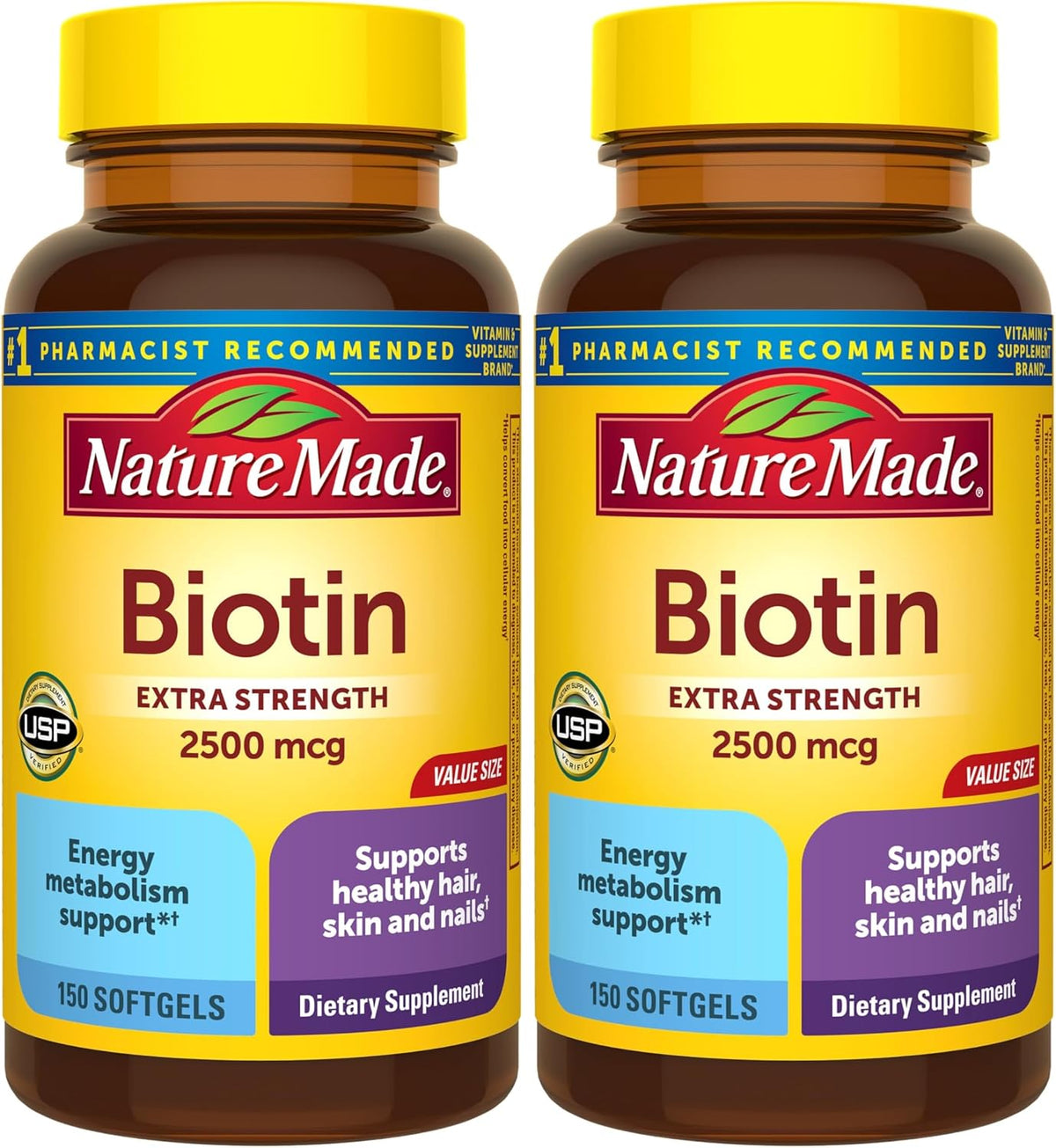 Nature Made Biotin 2500 mcg Extra Strength, 150 Softgels