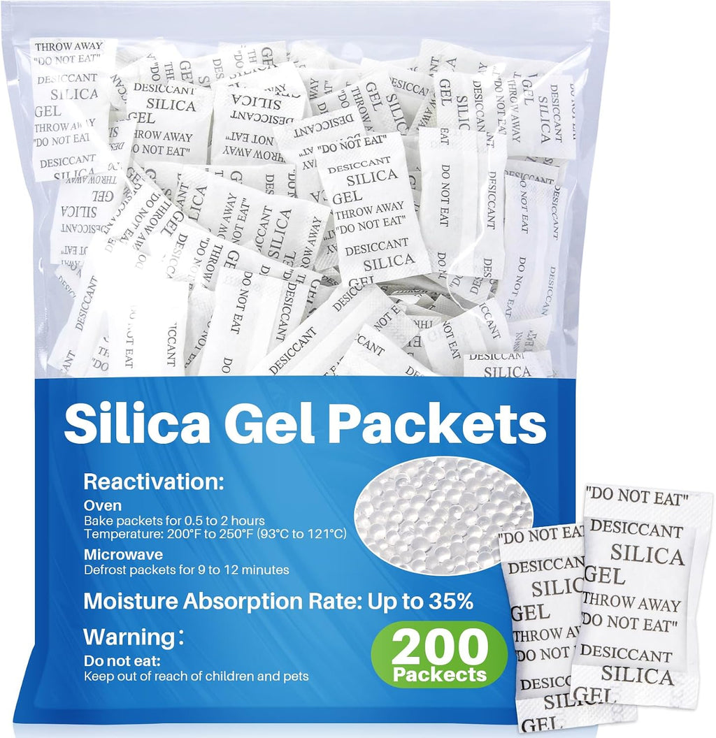 Sukh 100PCS Silica Gel Packets - 2g Desiccant Beads Moisture Absorbers