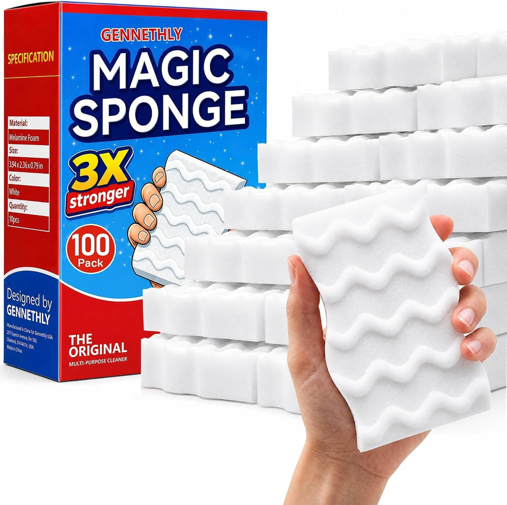 3X Density Magic Sponge Eraser, 20 Pack Cleaning Sponge for Kitchen & Bath