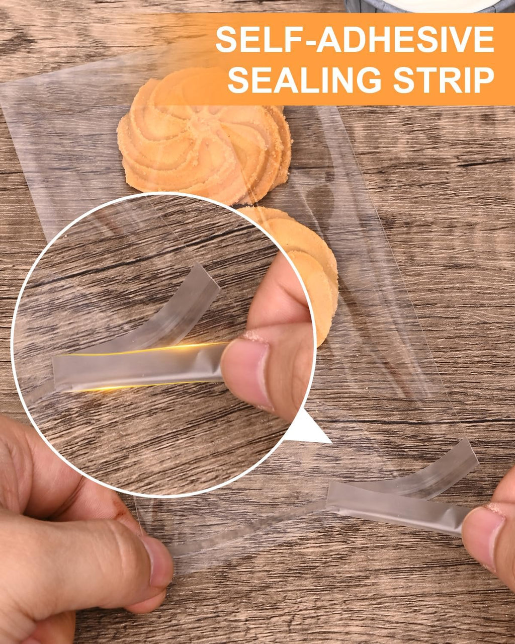 300 Pcs Self Adhesive Cookie Bags, 4x6in Sealing Cellophane Bags
