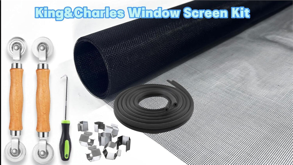 King&Charles Window Screen Replacement, 6in1 Window Screen Door Repair Kit