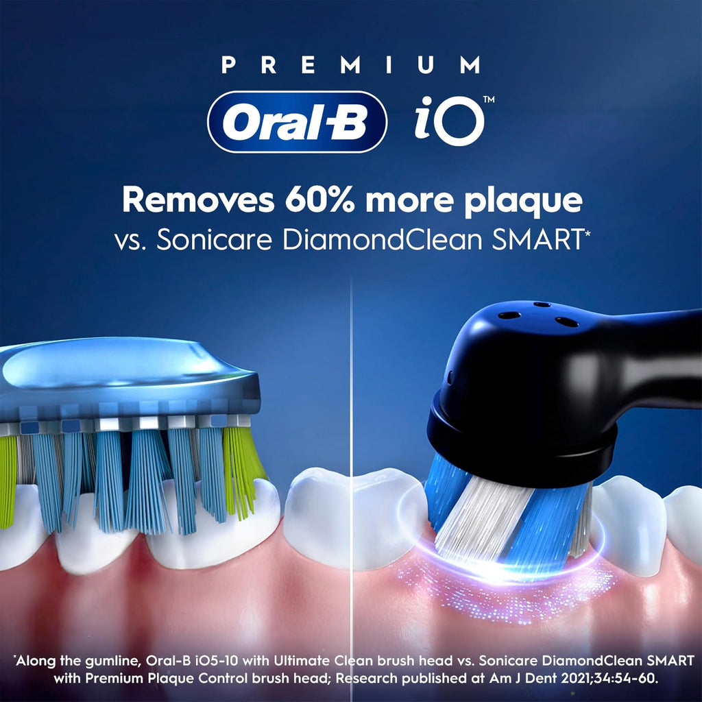Oral-B Rechargeable Electric Toothbrush, iO5 Customizable Clean, 5 Cleaning Modes, Visual Pressure Sensor to Protect Gums, Travel Case, Black