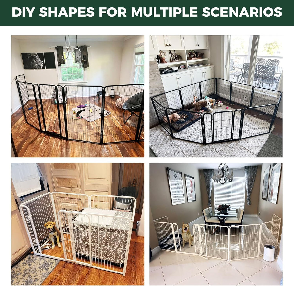 FXW Homeplus Indoor Dog Playpen, 24" H, 6 Panels, for Puppies & Small Dogs