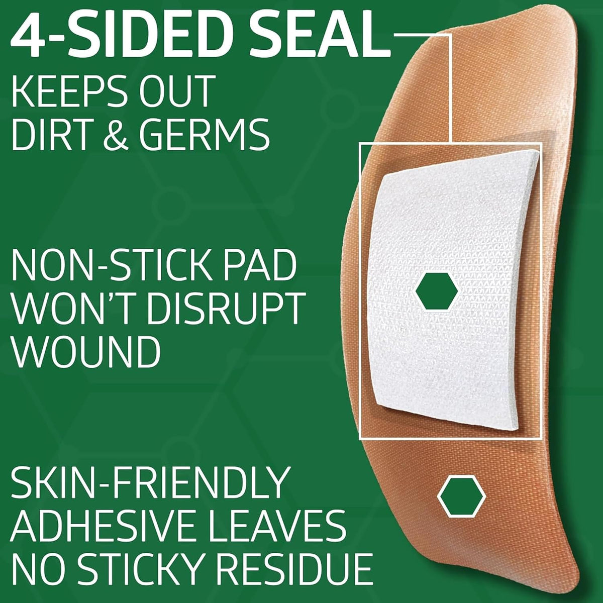 CURAD Flex-Fabric Adhesive Bandages, X‑Large 2 x 4 Inch, 50 Count,
