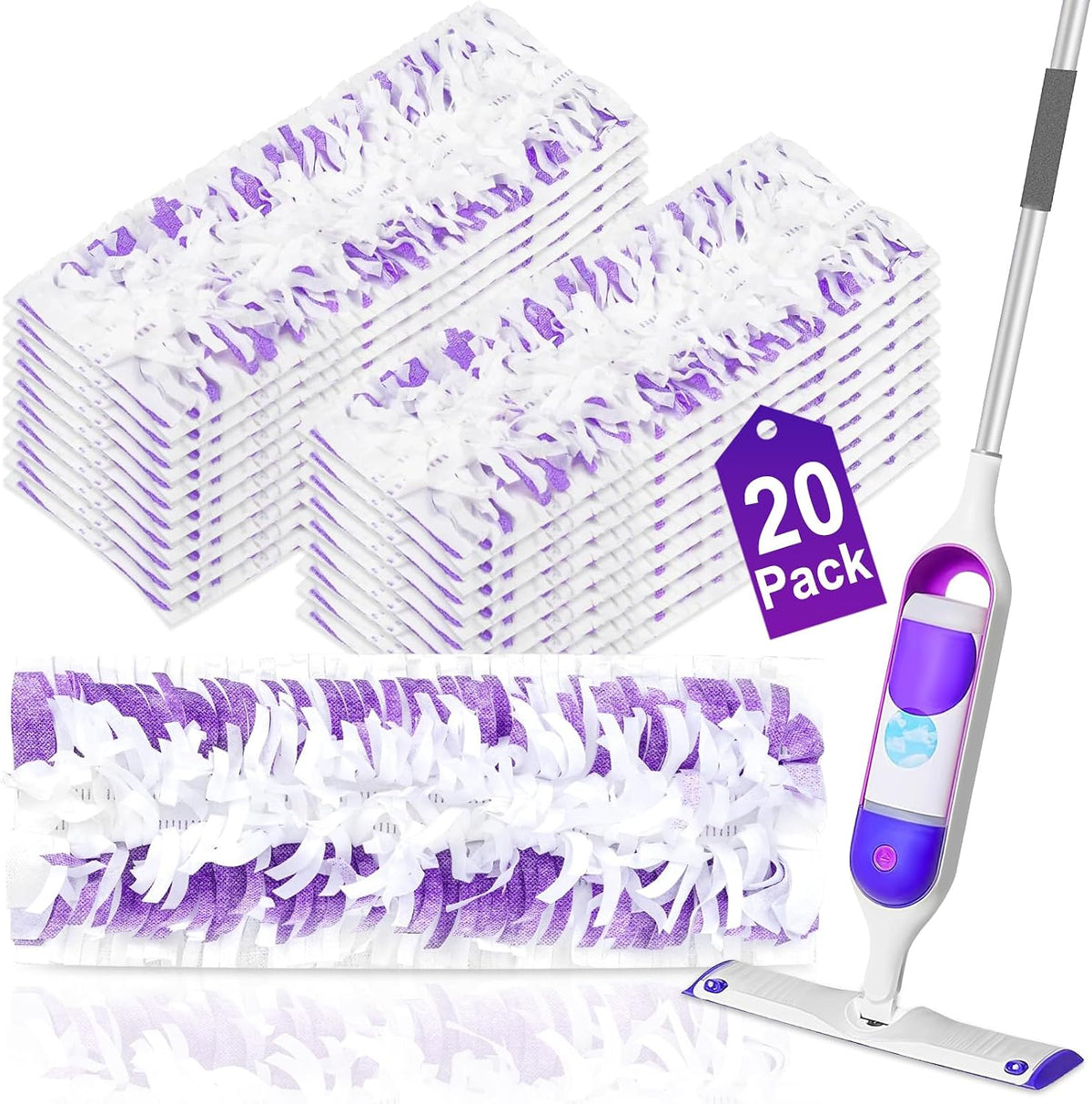 Cafonil 40 Pack Disposable Power Mop Pads for Swiffer Power Mop Pads