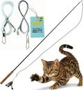 Forever Stick 1-Pack - The Unbreakable Cat Wand Toy, Durable Cat Toy Wand, Extra Long Cat String Toy, Cat Fishing Pole Toy for Bored Indoor Adult Cats, Cat Stick Toy, Cat Feather Wand, Cat Teaser Wand
