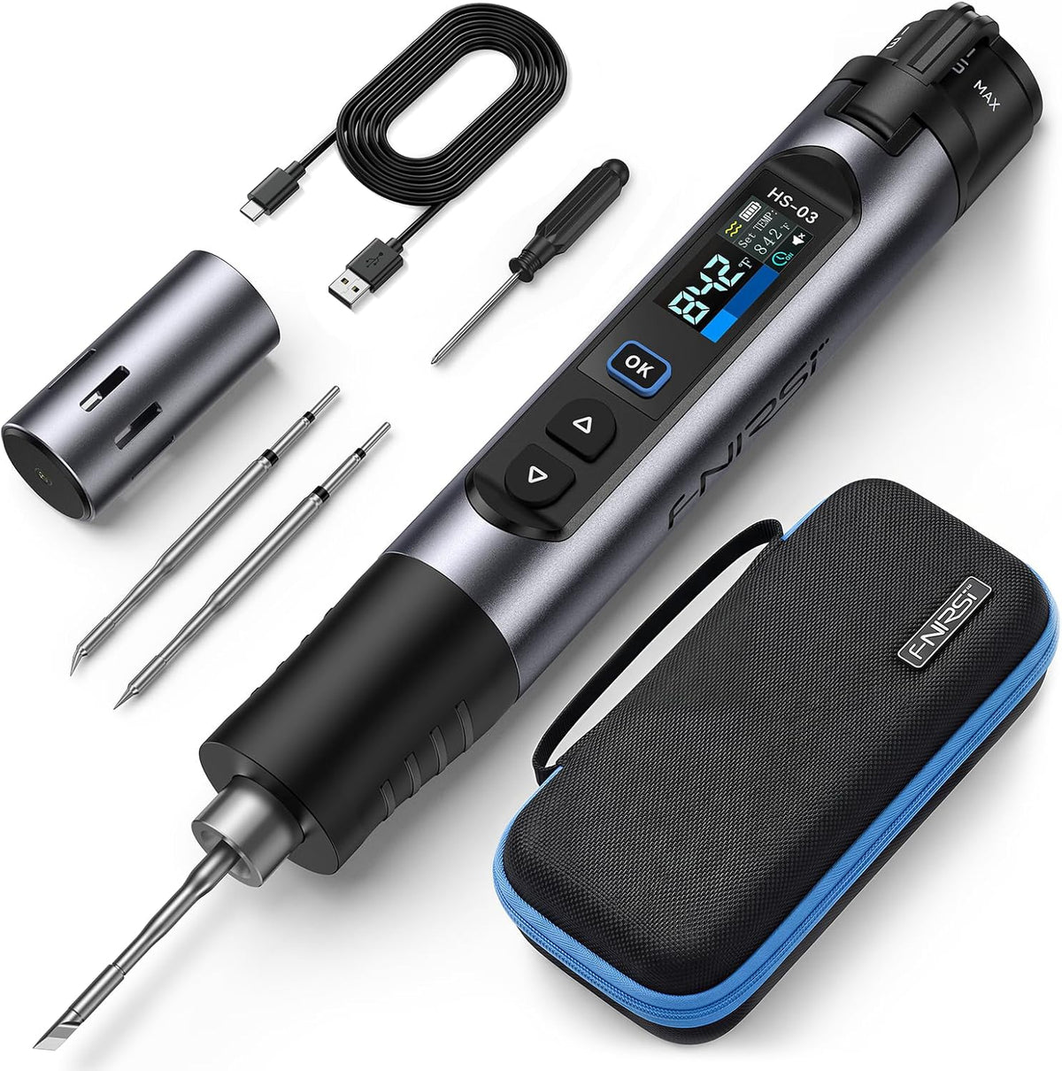 FNIRSI HS-03 Cordless Soldering Iron Kit, 2600mAh Battery, 3s Fast Heating