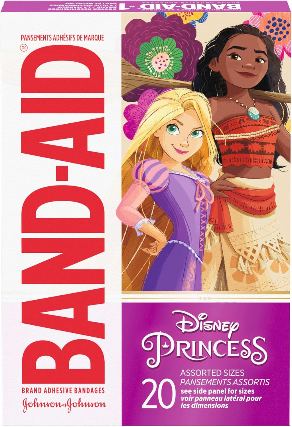 BAND-AID Brand Adhesive Bandages, Disney Princesses, Assorted, 20 Count