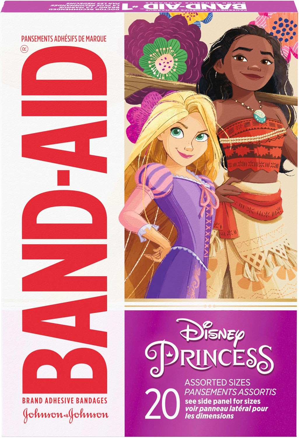 BAND-AID Brand Adhesive Bandages, Disney Princesses, Assorted, 20 Count