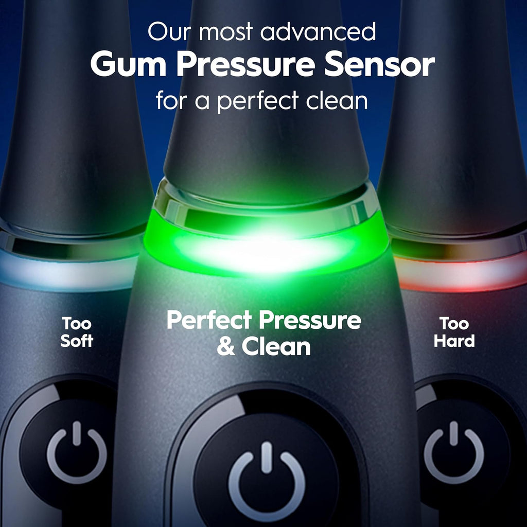 Oral-B Rechargeable Electric Toothbrush, iO5 Customizable Clean, 5 Cleaning Modes, Visual Pressure Sensor to Protect Gums, Travel Case, White