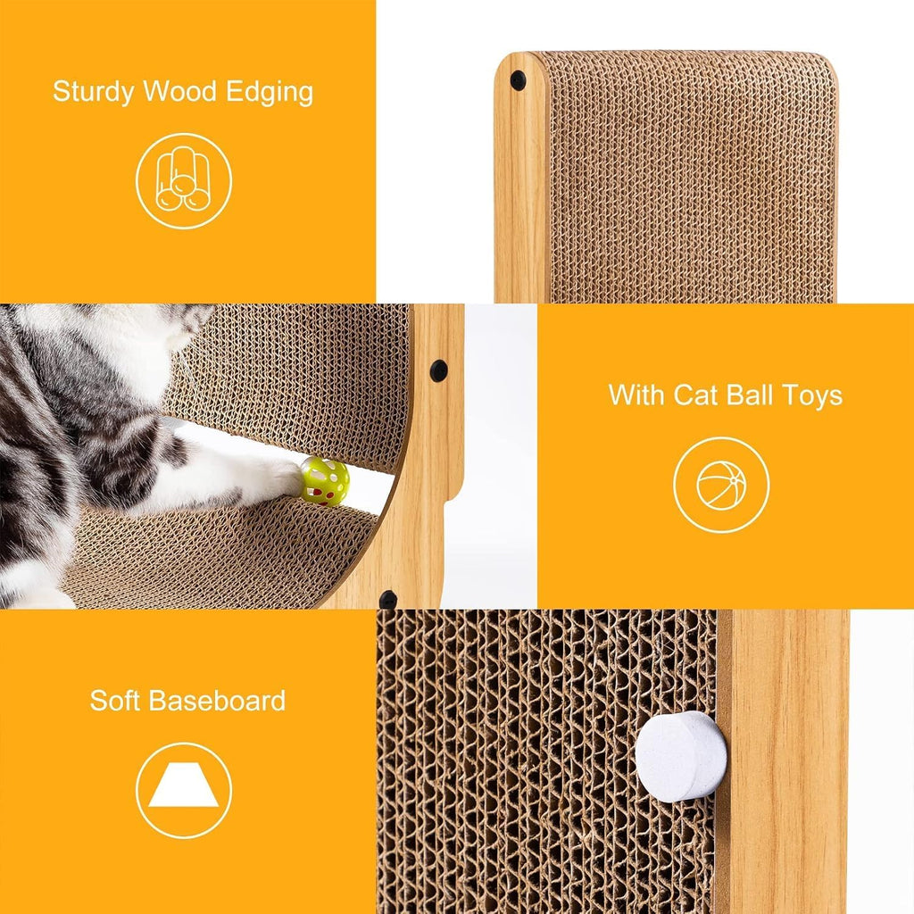 Poils bebe L Shape Cat Scratcher, 26.8 Inch Cat Scratchers for Indoor Cats