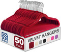 Zober Black Velvet Hangers 50 Pack, Slim Non Slip Clothes Hangers
