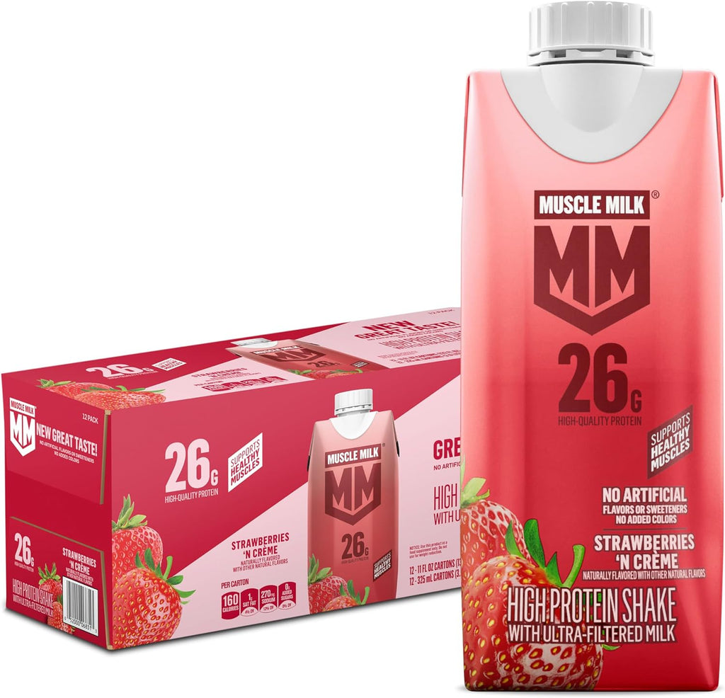 Muscle Milk High Protein Shake, Chocolate, 11 fl oz Cartons (12 Pack)