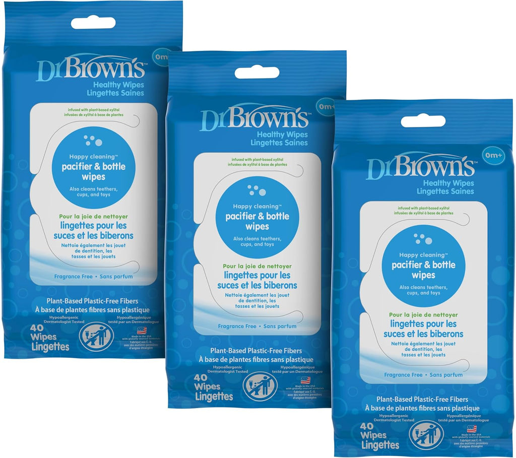 Dr. Brown's Pacifier and Bottle Wipes, 40 Count