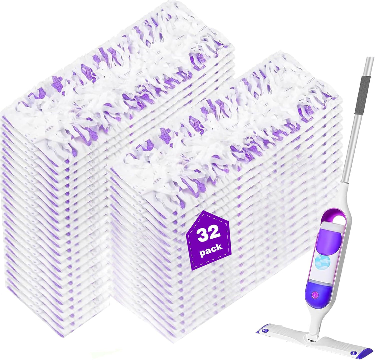 Pure Realm 32 Count Disposable Power mop Refills for Swiffer Power Mop