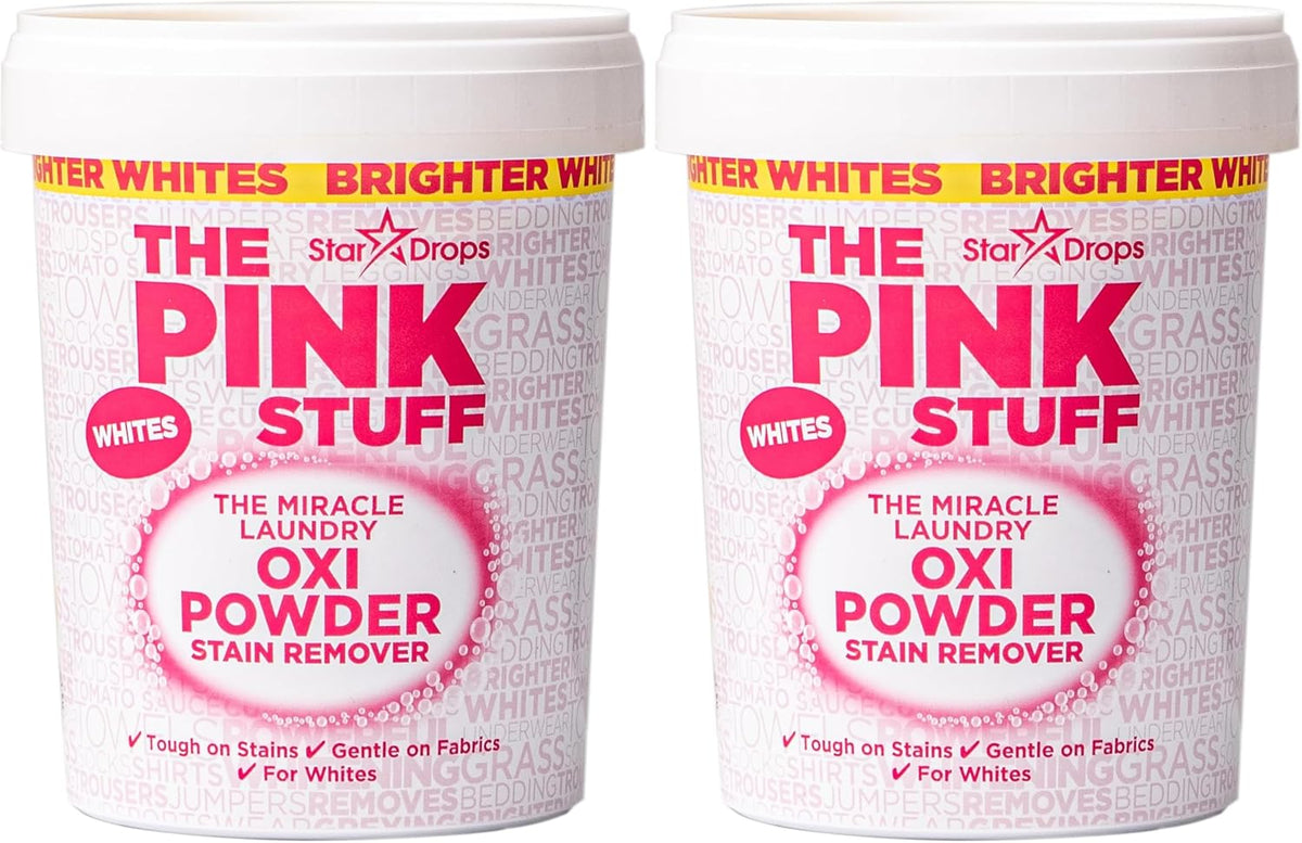 The Pink Stuff Miracle Laundry Oxi Powder Stain Remover for Whites, 35.2 Oz