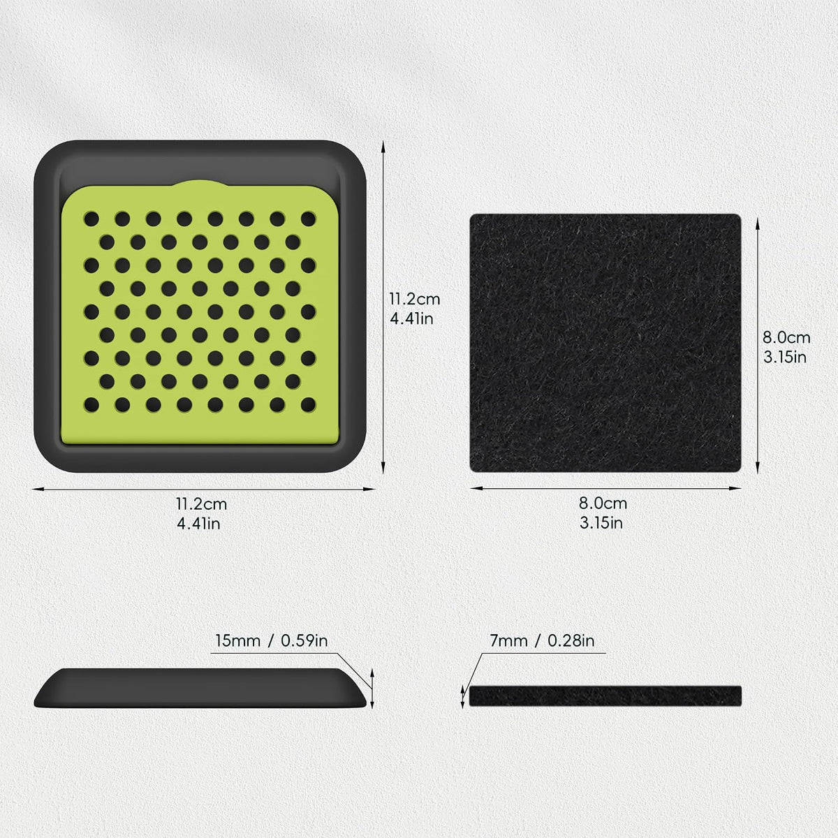 EKO Trash Can Deodorizer Filter Kit with Case, 2-Pack