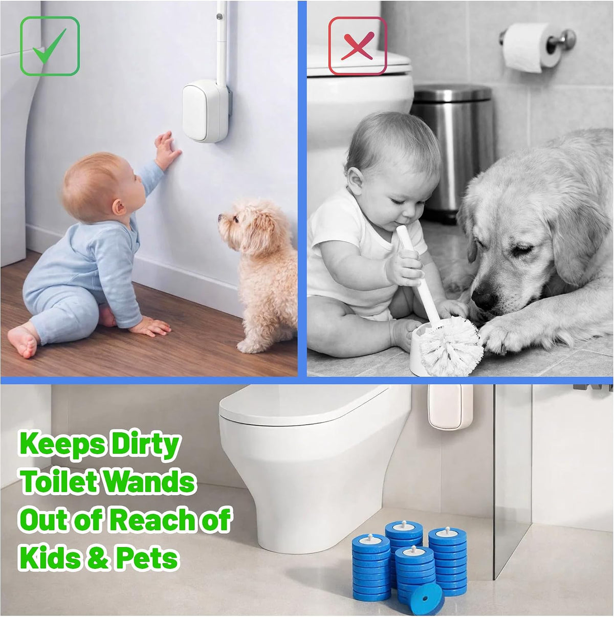CiLoN Disposable Toilet Brush, Toilet Wand Cleaning System, Bowl Scrubber