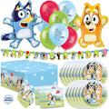 Bluey Birthday Decorations and Party Supplies with Balloons and Tablecloth
