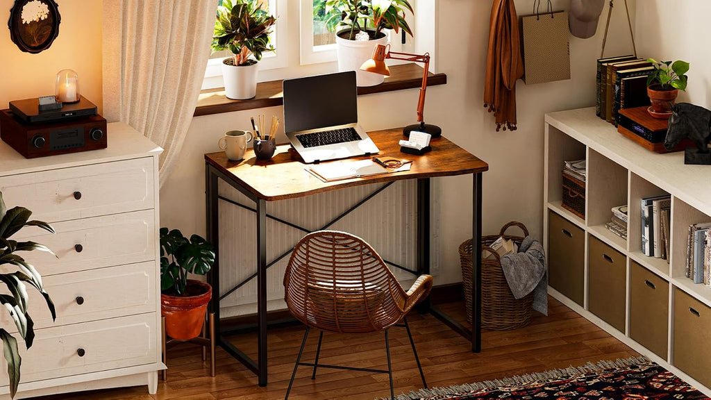 Huuger Folding Desk for Small Spaces, 31.5 Inch Foldable Computer Table