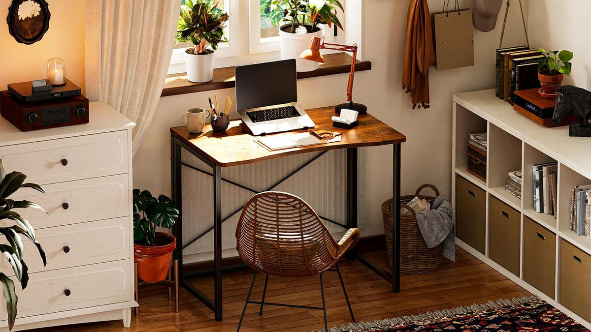Huuger Folding Desk for Small Spaces, 31.5 Inch Foldable Computer Table