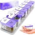 Extra Large Pill Organizer – Weekly Pill Box 7 Day AM PM for Big Vitamins & Supplements, Large Capacity Medication Dispenser with 7 Detachable Compartments, XL Pill Organizer 2 Times a Day
