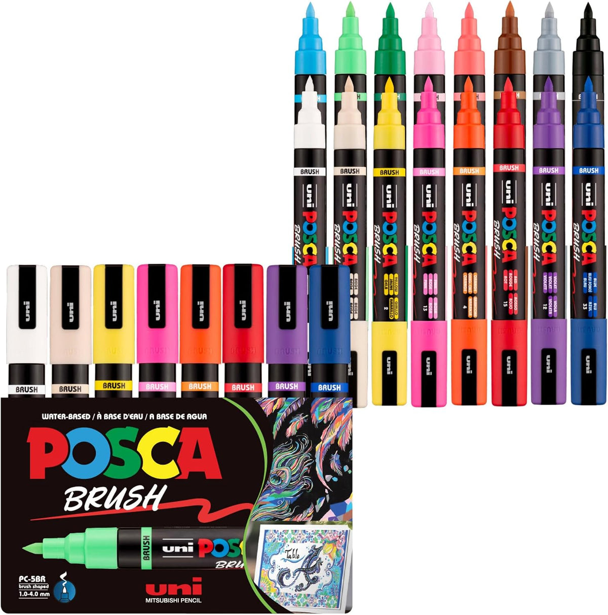 POSCA® PC-5M Water-Based Acrylic Paint Markers, Medium Tip, 8 Count