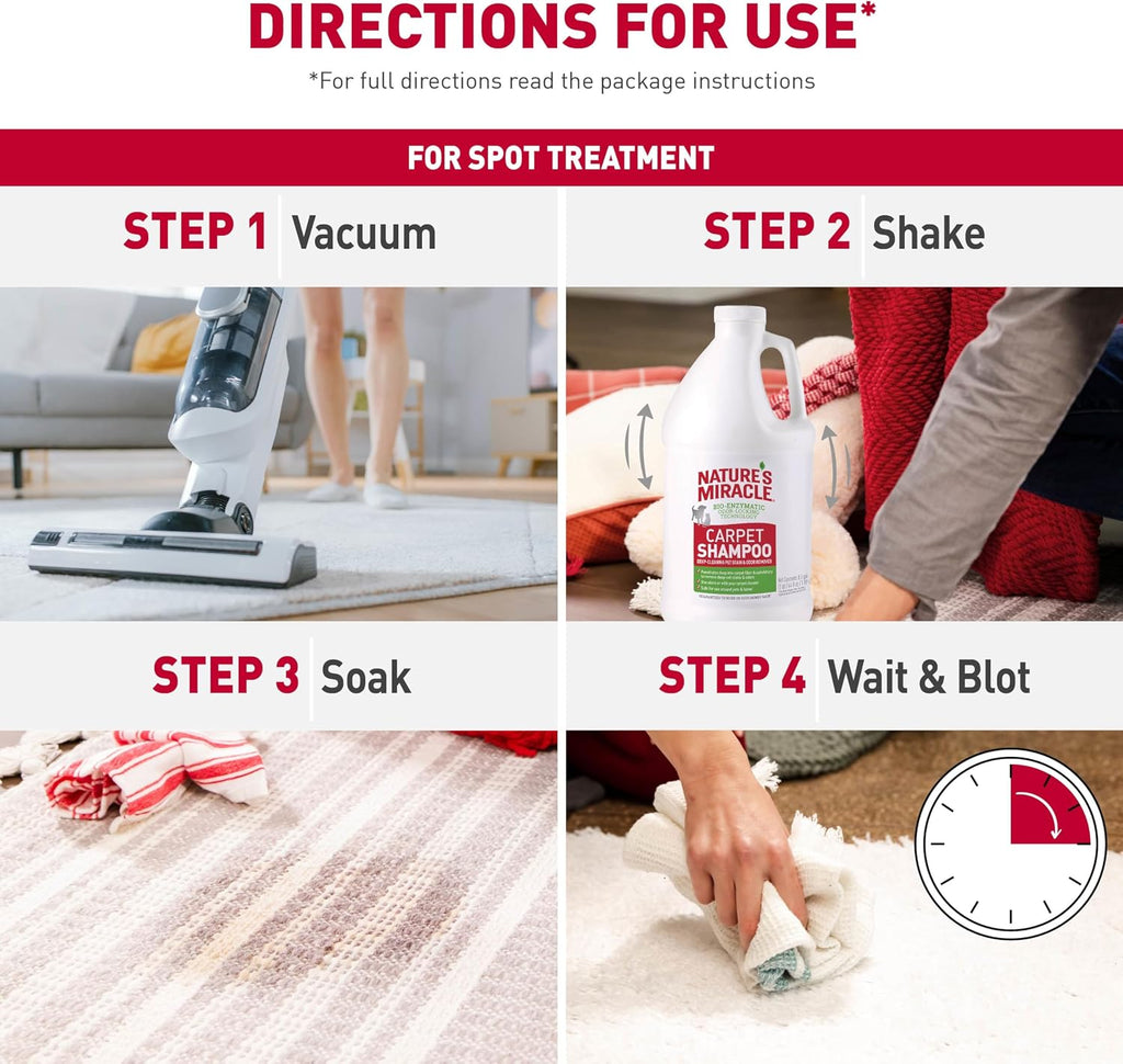 Nature's Miracle Carpet Shampoo Pet Stain & Odor Remover, 64 oz