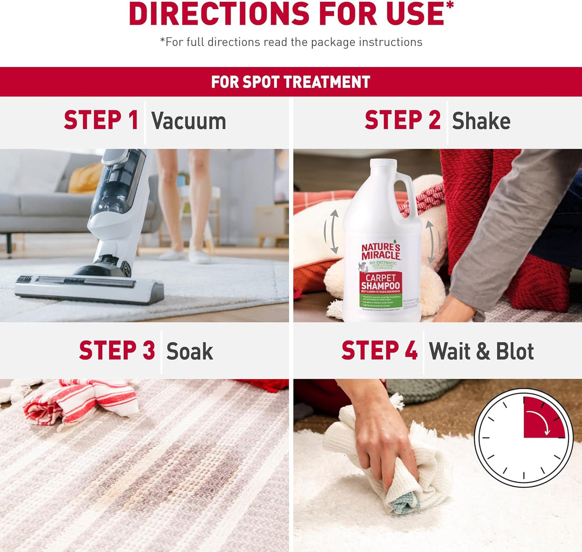 Nature's Miracle Carpet Shampoo Pet Stain & Odor Remover, 64 oz
