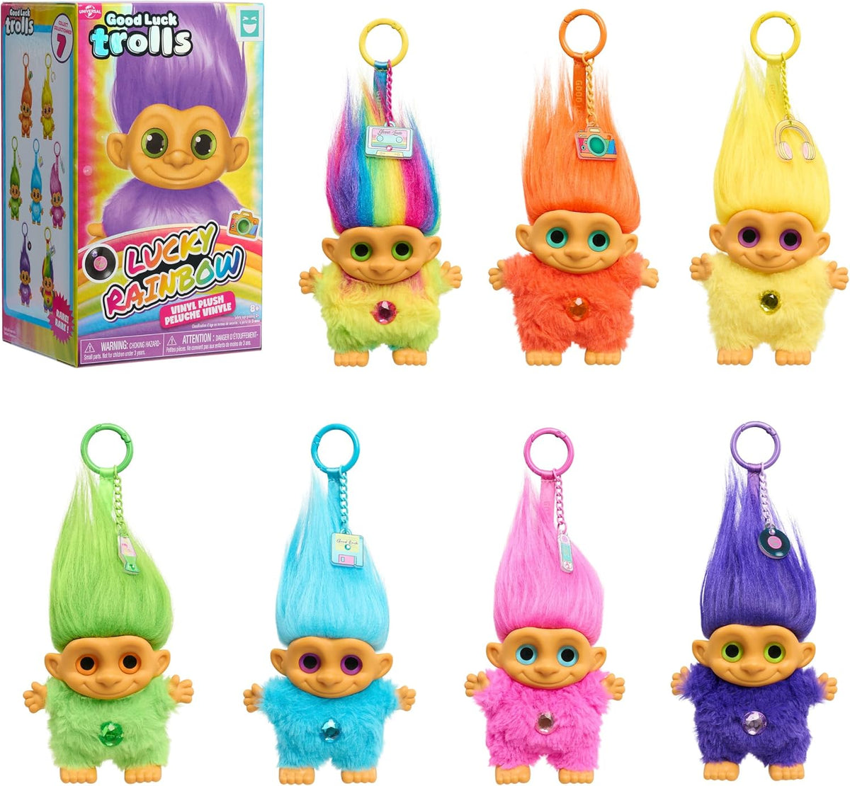 HAPPY HAUL Good Luck Trolls Vinyl Plush Clip-on Surprise Collectible Toy