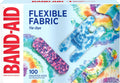 BAND-AID Brand Flexible Fabric Adhesive Bandages, Tie-Dye Designs, 100 Ct