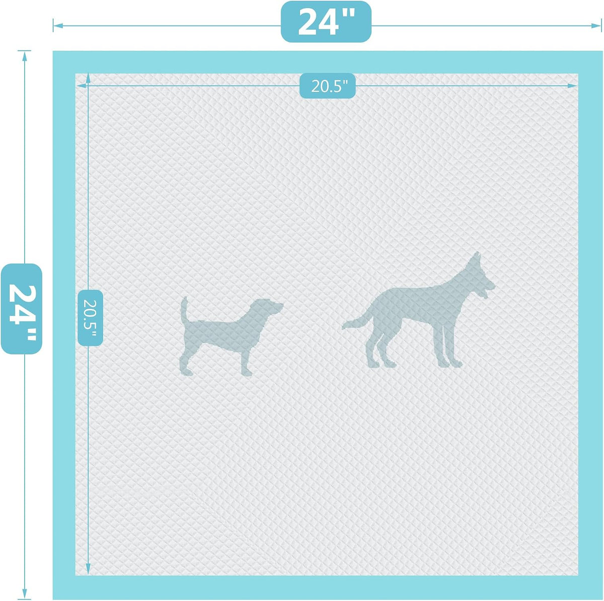 BESTLE Large Pet Training and Puppy Pads Pee Pad for Dogs 24"x24"-80 Count Super Absorbent & Leak-Proof