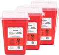 Alcedo Sharps Container 1 Quart (3-Pack) for Home Use & Travel Disposal