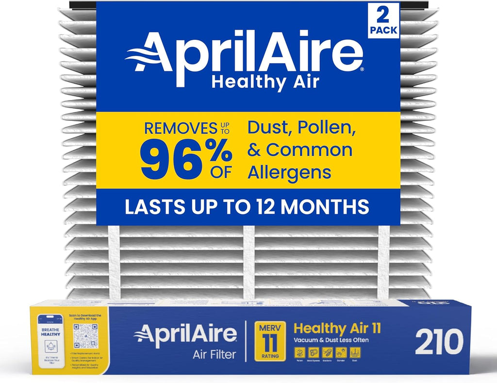 Genuine AprilAire 210 Replacement Filter for AprilAire Whole-House Air Purifiers - MERV 11, Clean Air & Dust, 20x25x4 Air Filter (Pack of 1)