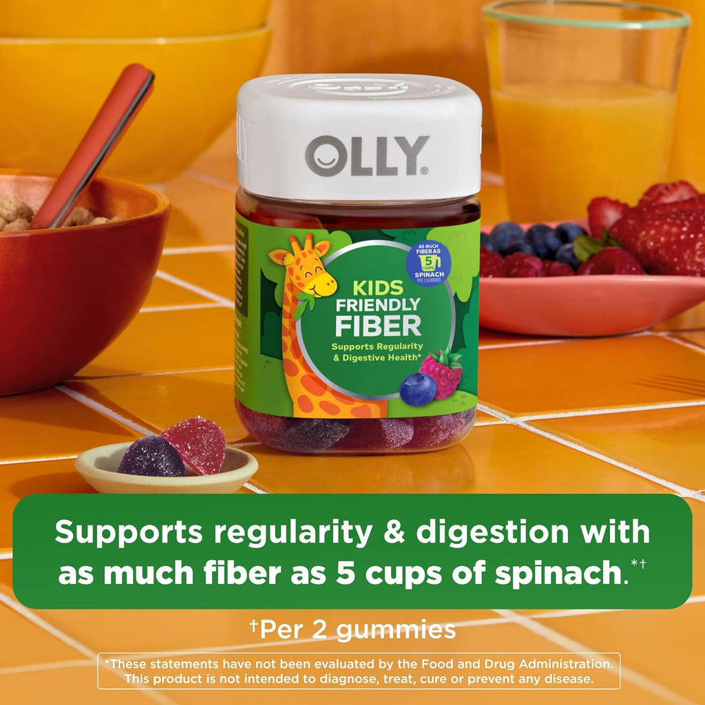 OLLY Kids Friendly Fiber Gummy, Digestion Support* Dietary Fiber - 50 Count