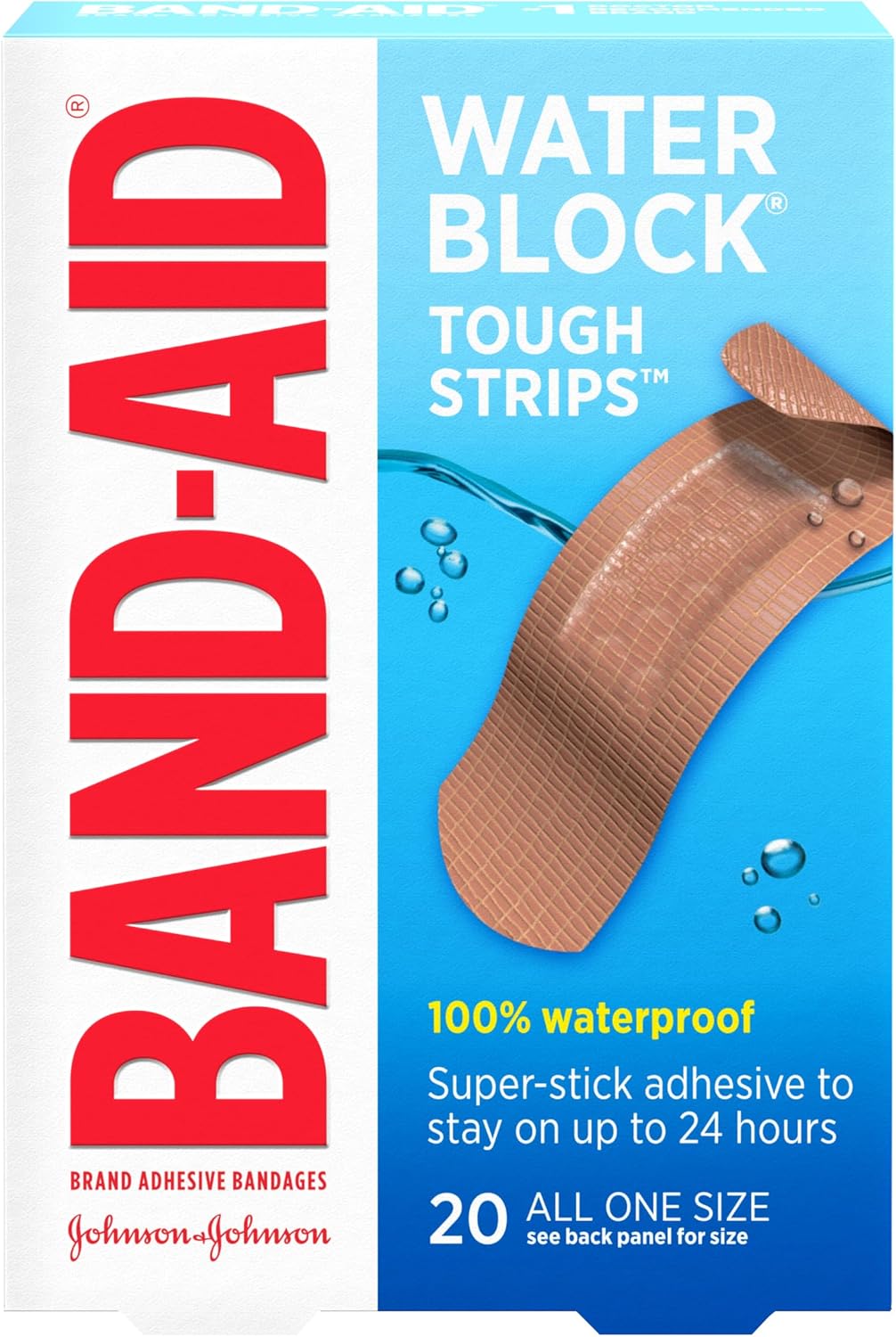 BAND-AID Brand Tough Strips Adhesive Bandages, Extra Large, 10 Count