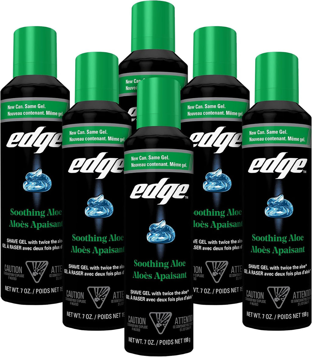 Edge Shaving Gel for Men, Sensitive Skin, 7 oz (6 Pack)
