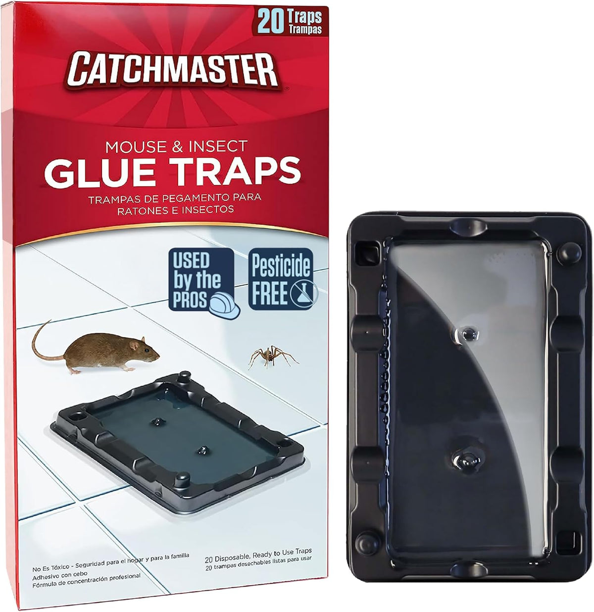 Catchmaster 16pk Mouse Glue Traps Indoor for Home, Sticky Mouse & Bug Traps
