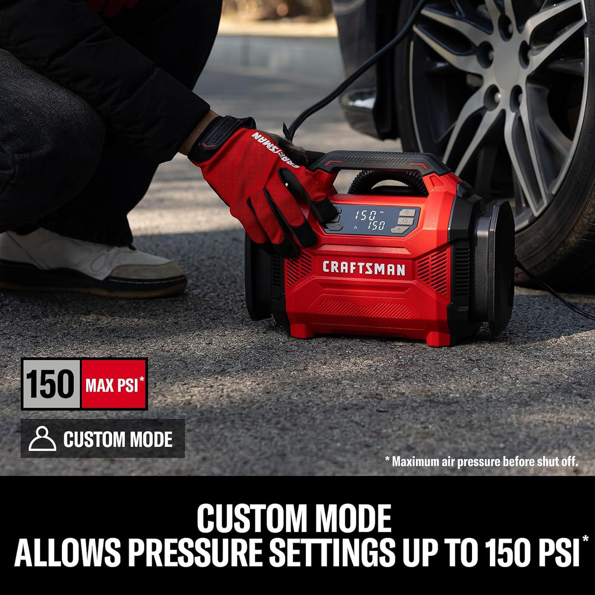 CRAFTSMAN Dual Power Tire Inflator with Digital Gauge & Auto Shut-Off