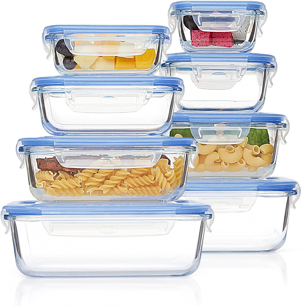 Vtopmart 8 Pack Glass Food Storage Containers with Airtight Lids
