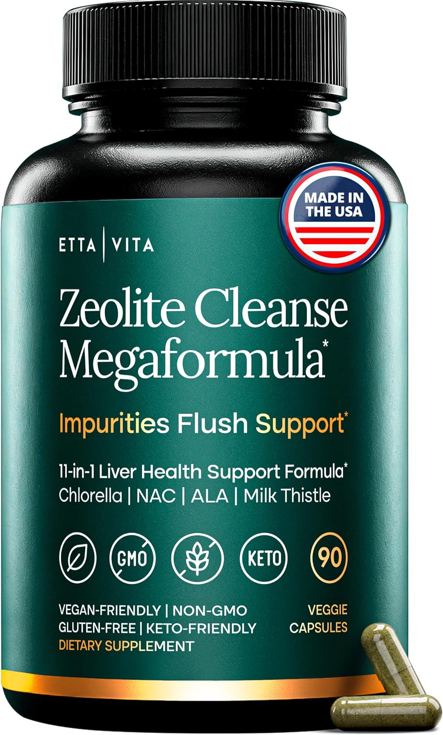 Liver Cleanse Detox & Repair with Zeolite, Chlorella, Glutathione NAC 90Ct
