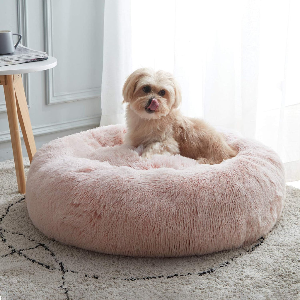 Western Home Calming Donut Cat Bed Small Dog Bed Washable,20" Light Grey