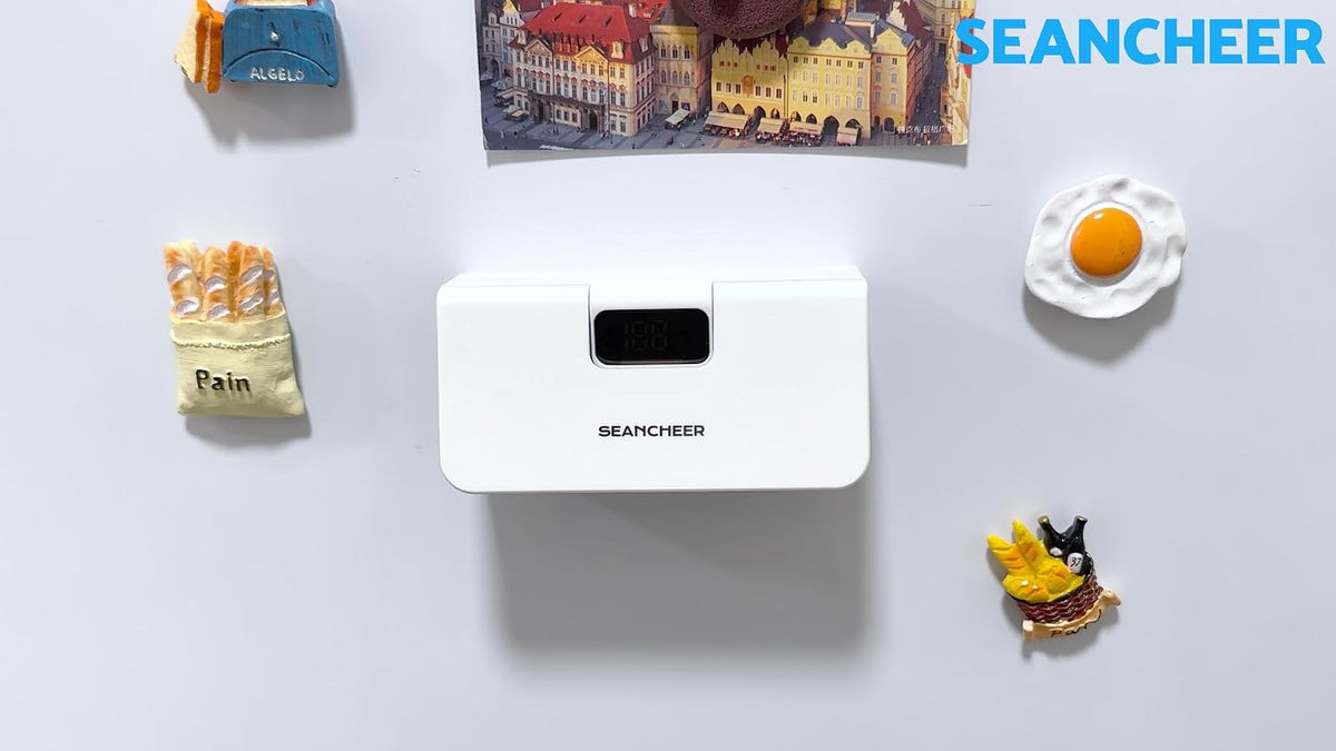 SEANCHEER Rechargeable Mini Bag Sealer, 6 Heat Levels with Magnet & Cutter