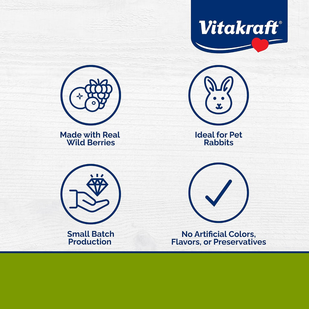Vitakraft Drops Rabbit Treats with Wildberry Flavor – 5.3 oz Delicious Yogurt-Based Snacks for Rabbits, Guinea pigs, Hamsters, Gerbils, Mice, Rats, Chinchillas, and other Small Animals.