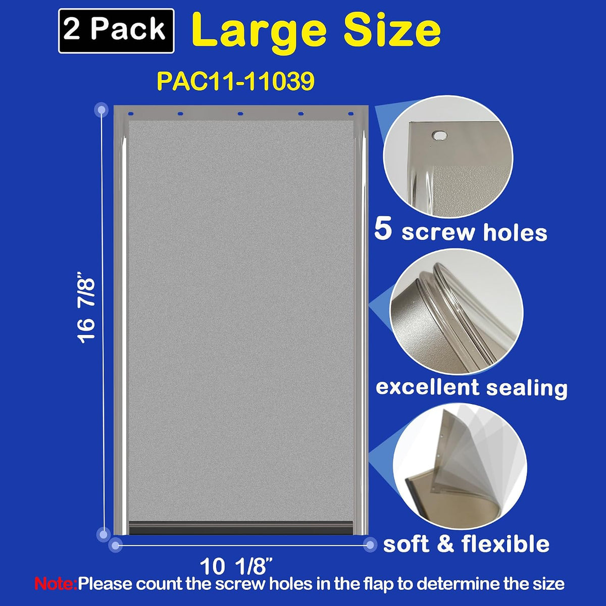 2PC Replacement Flap PAC11-11039 with Screws & Washers for PetSafe Dog Door