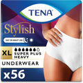 TENA Stylish White Super Plus Incontinence Underwear Women, L 37-50in 64 ct