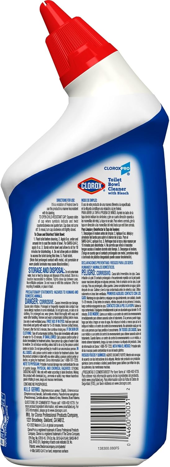 CloroxPro Toilet Bowl Cleaner with Bleach, Fresh Scent, 24 fl. oz., 12 Pack