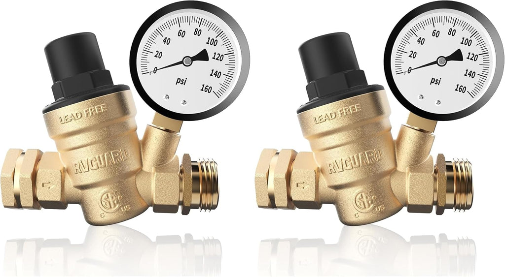 RVGUARD RV Water Pressure Regulator Valve, CSA Approved, Lead-Free Brass