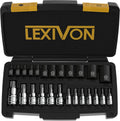 LEXIVON Master TORX Bit Socket Set, Premium S2 Alloy Steel | Complete 34-Piece, Solid Star & Tamper Proof T6 ~ T70 | Enhanced Storage Case (LX-149)