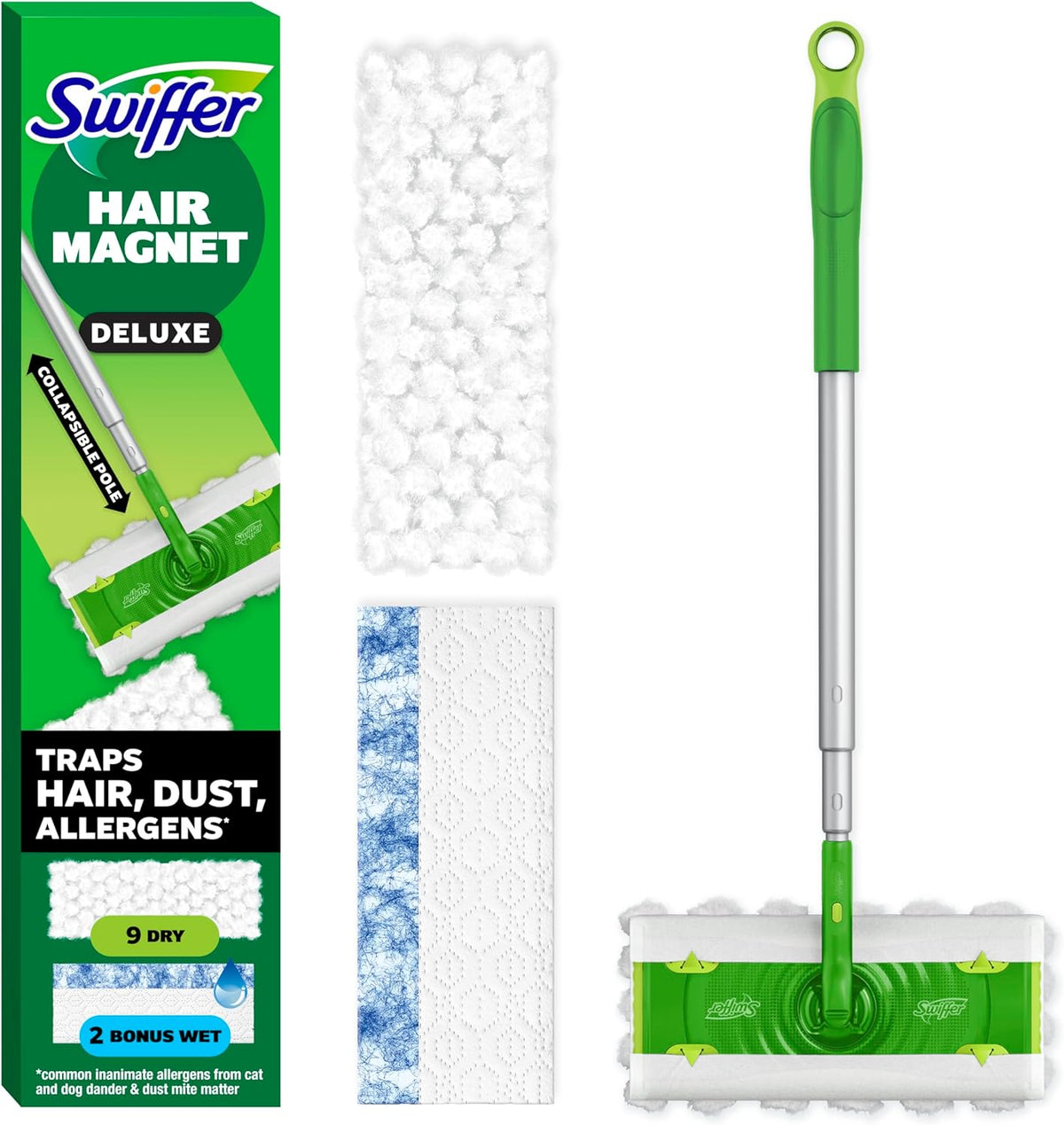 Swiffer Mop & Go Deluxe 2-in-1 Multi-Surface Kit for Floor Cleaning